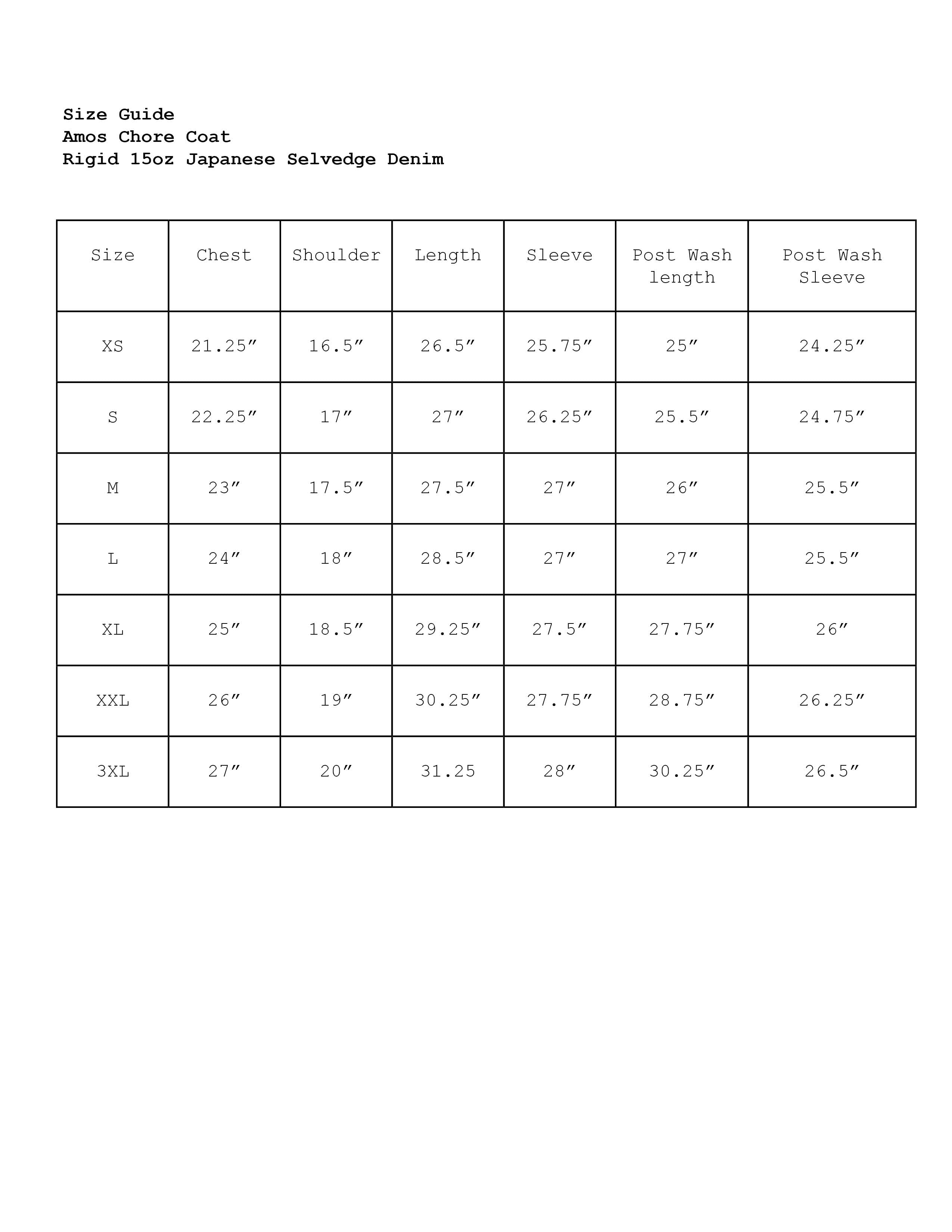 Amos Chore Coat - Rigid 15oz Japanese Selvedge Denim