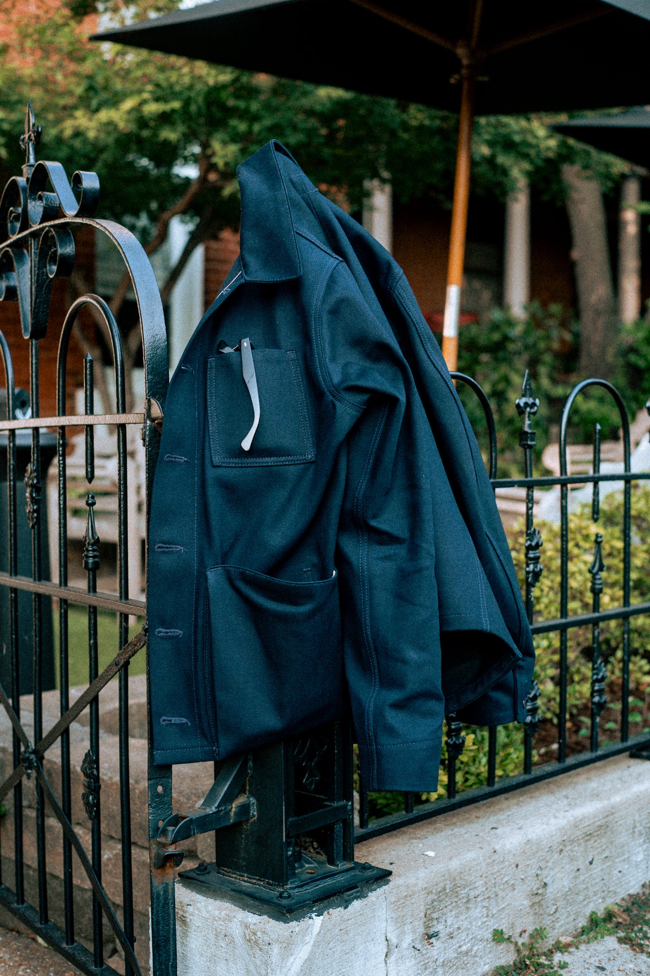 Amos Chore Coat - Indigo/Black - Rigid 14oz American Selvedge Denim - Preorder