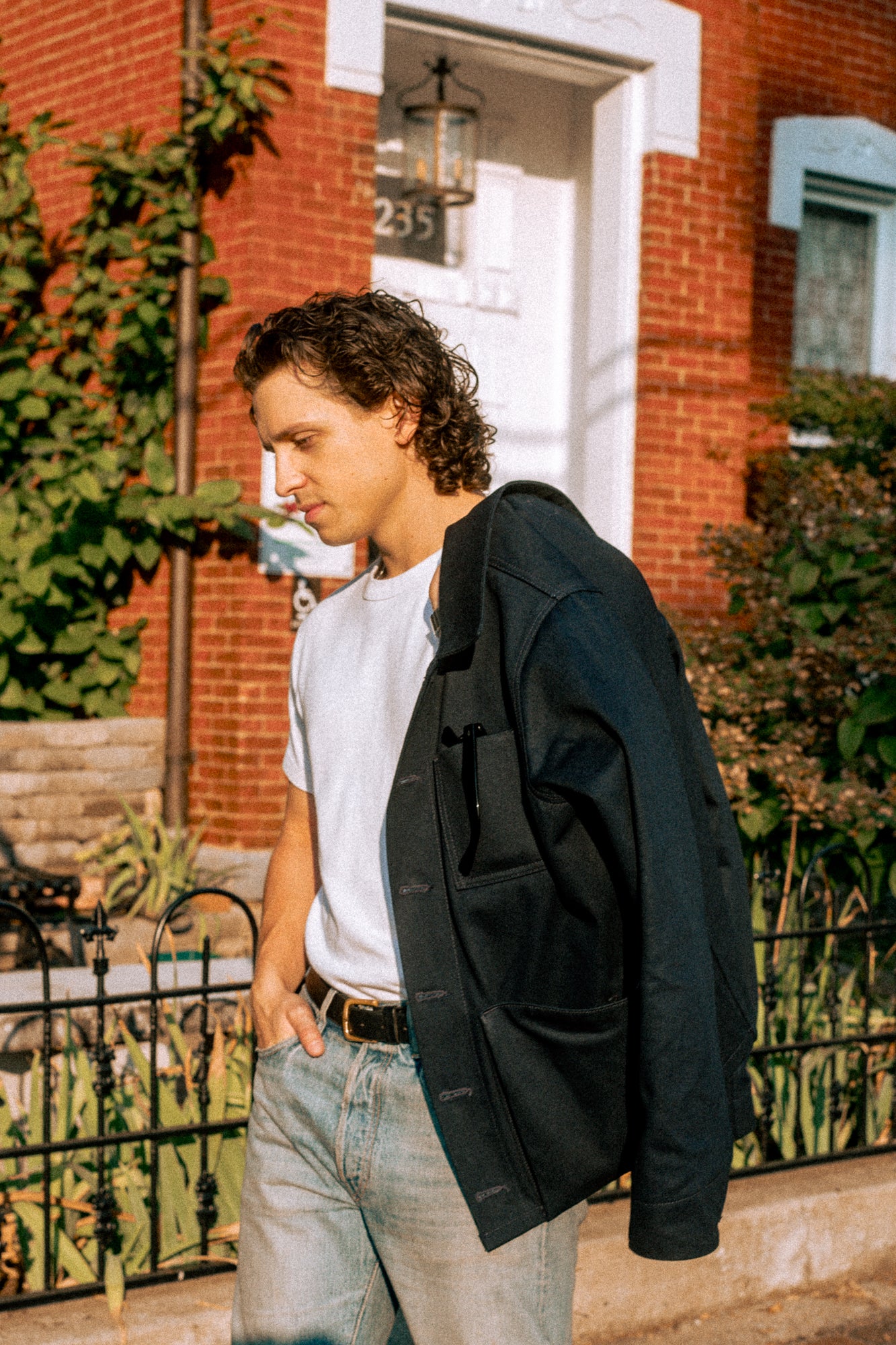 Amos Chore Coat - Indigo/Black - Rigid 14oz American Selvedge Denim - Preorder