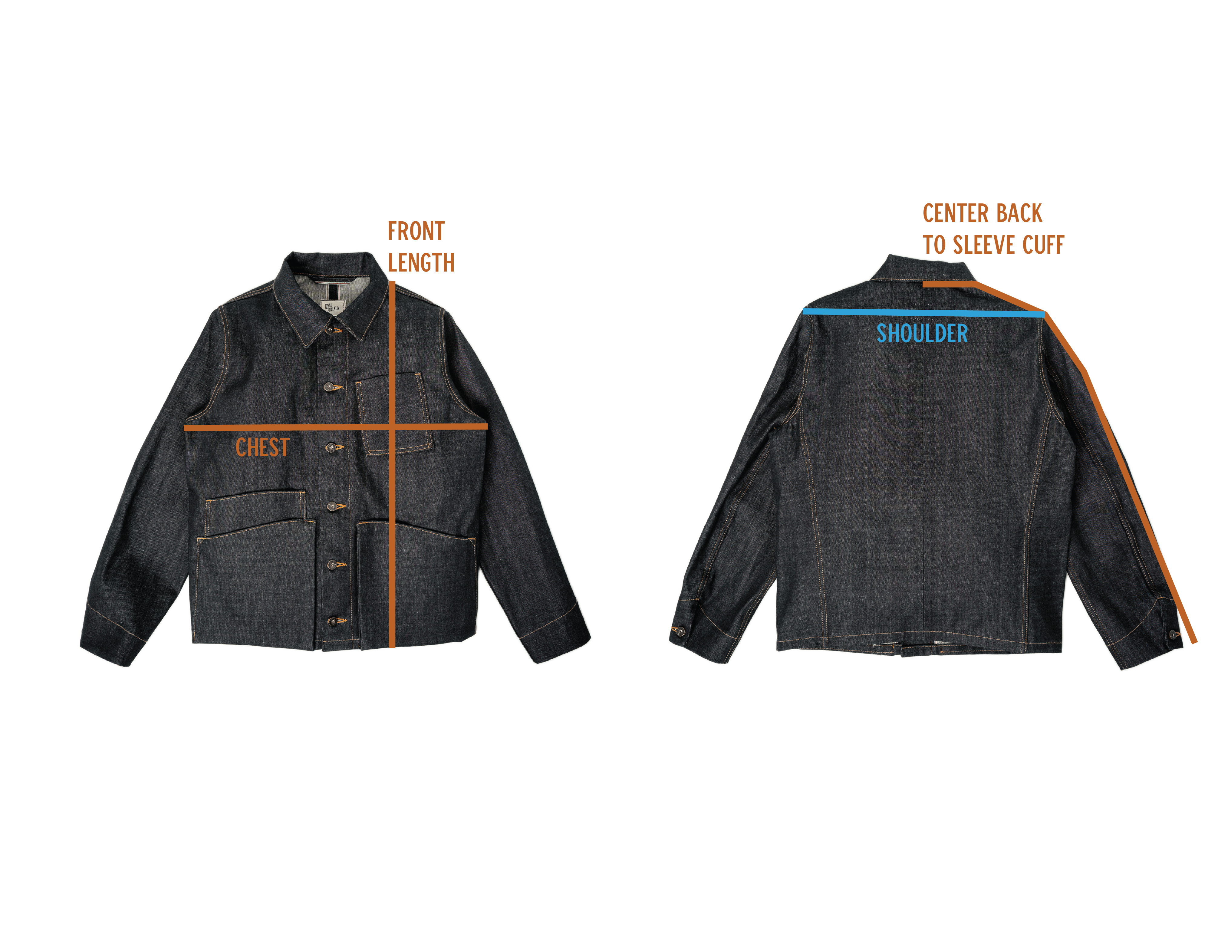 Amos Chore Coat - Rigid 14oz Crosshatch Selvedge Denim