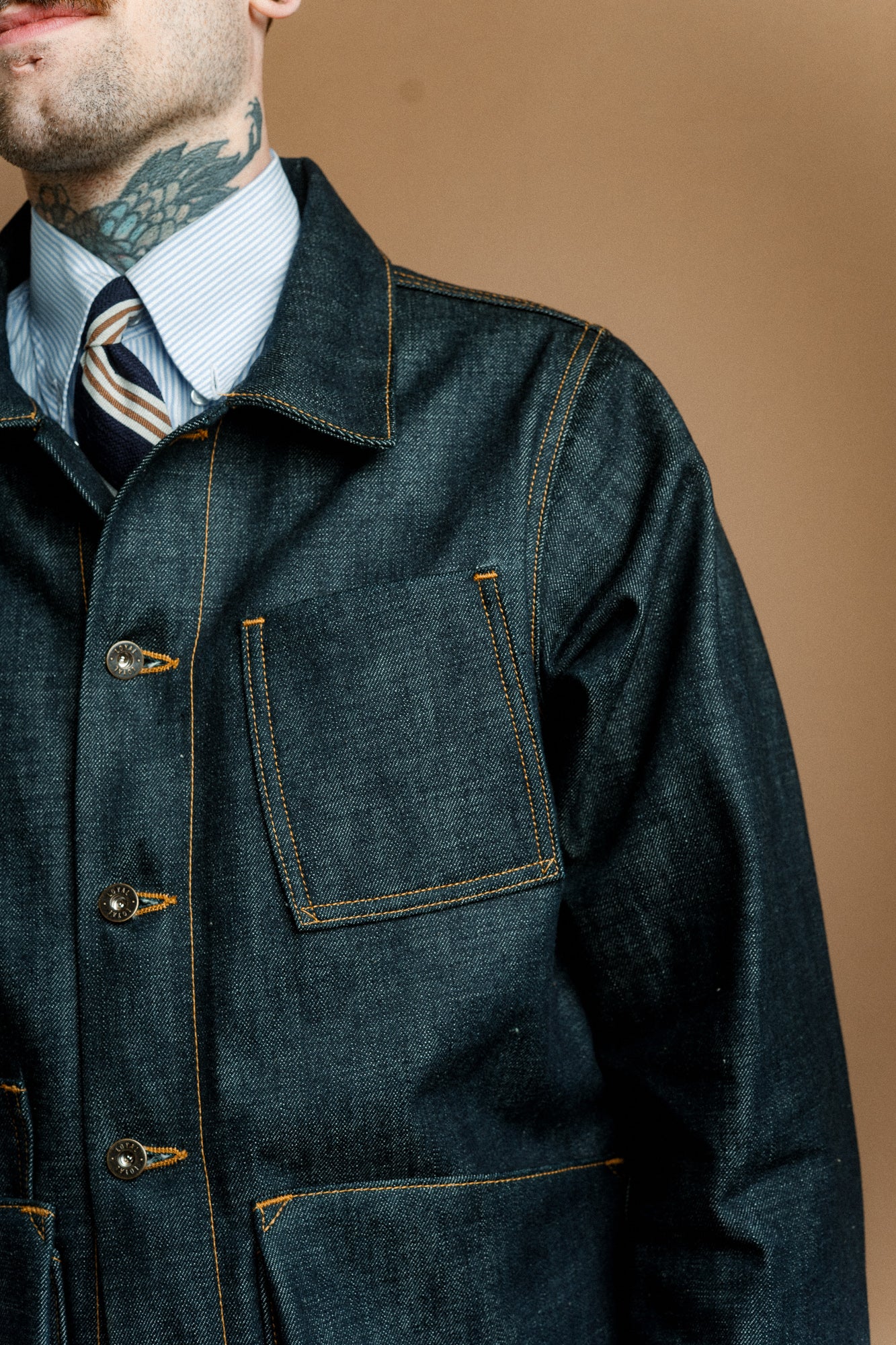 Amos Chore Coat - Rigid 15oz Japanese Selvedge Denim