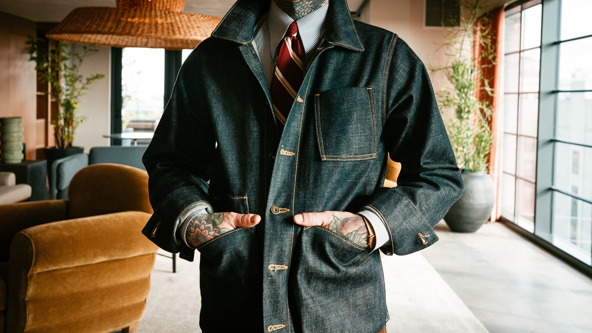 Amos Chore Coat - Rigid 15oz Japanese Selvedge Denim