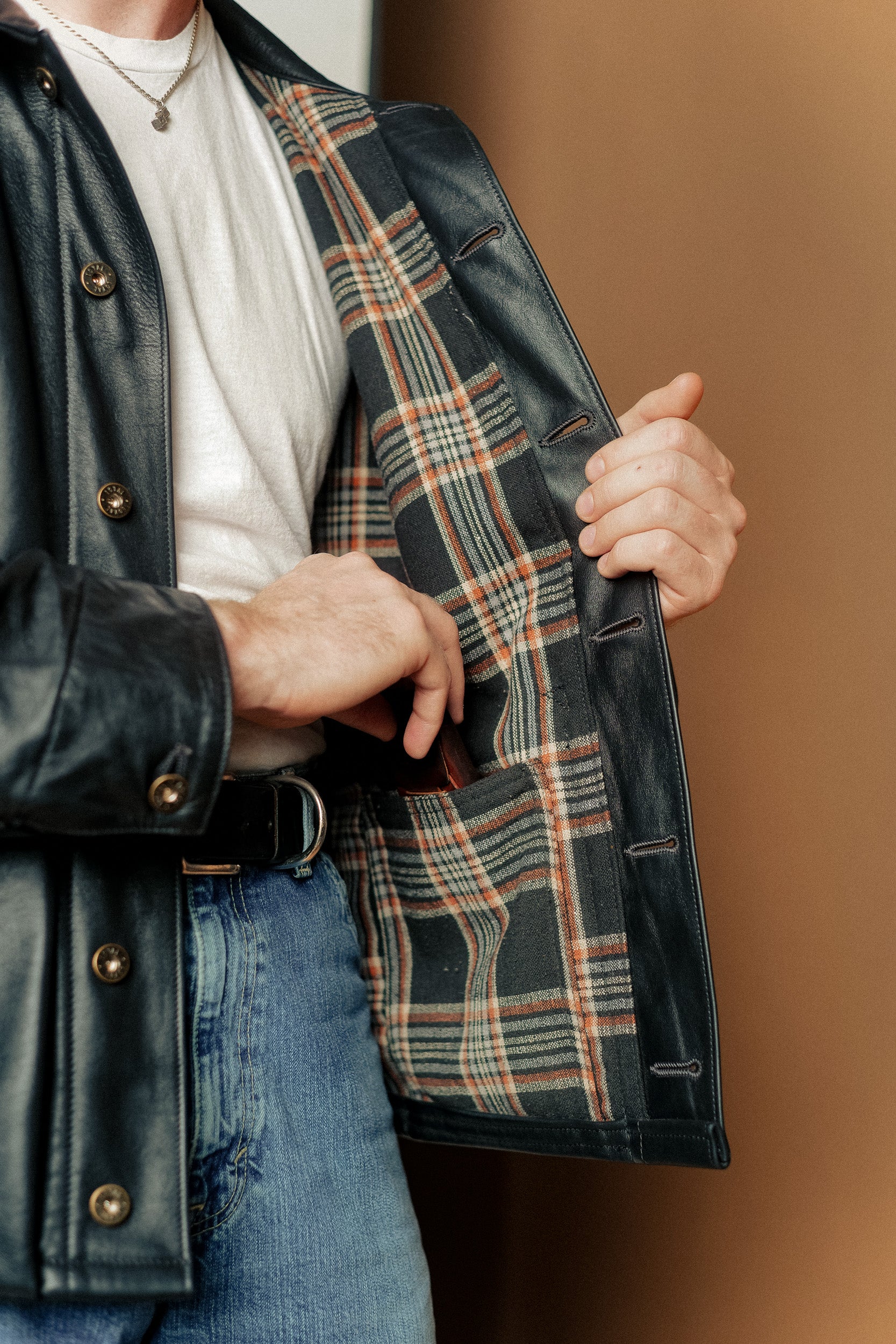 Amos Chore Coat - Black Pinncacle Horween Horsehide