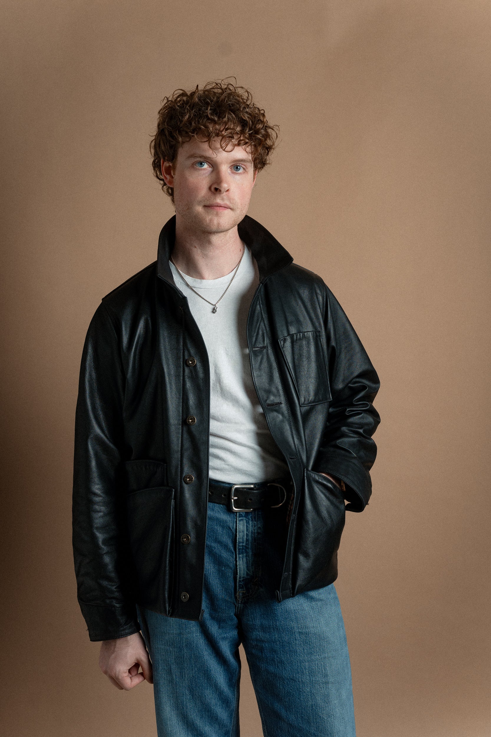 Amos Chore Coat - Black Pinncacle Horween Horsehide