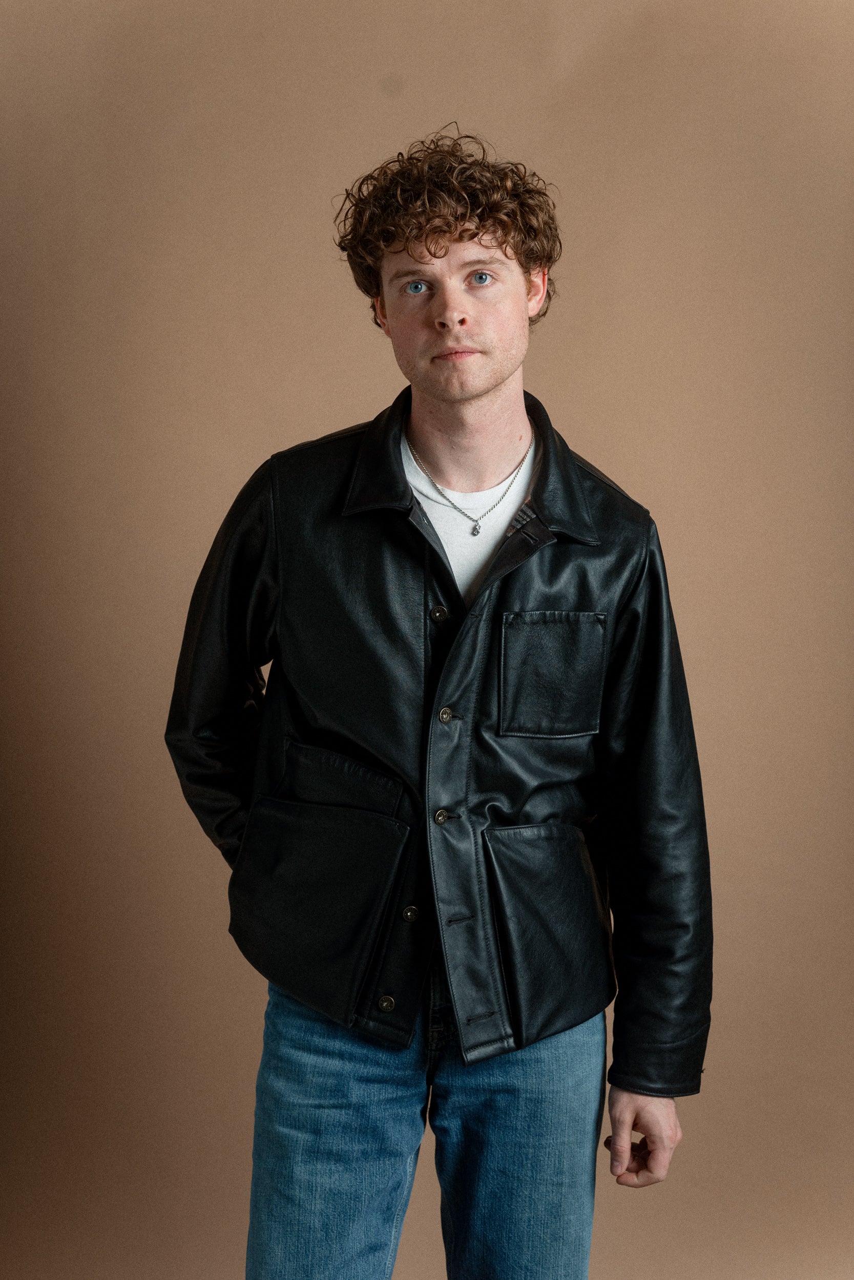 Amos Chore Coat - Black Pinncacle Horween Horsehide