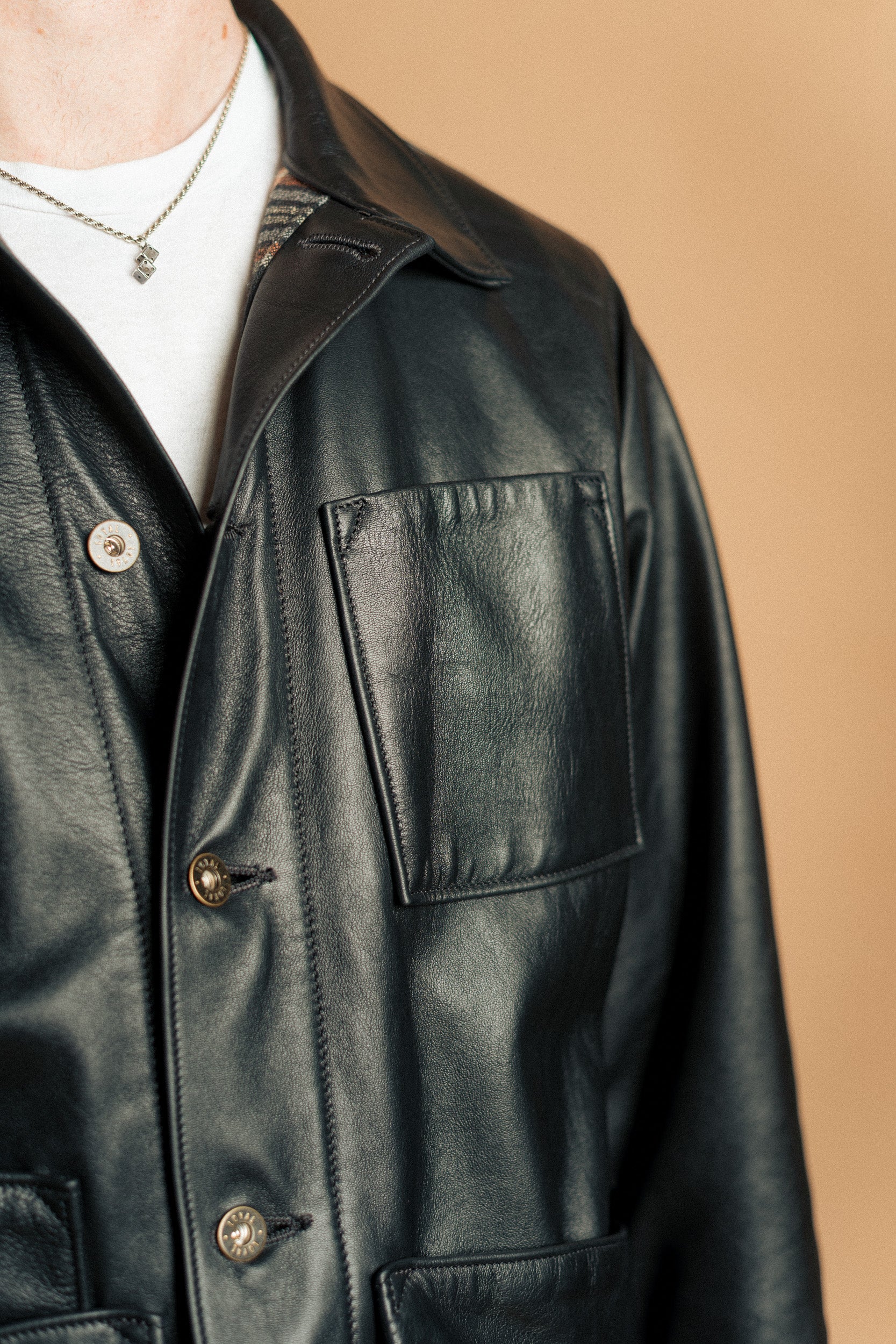 Amos Chore Coat - Black Pinncacle Horween Horsehide