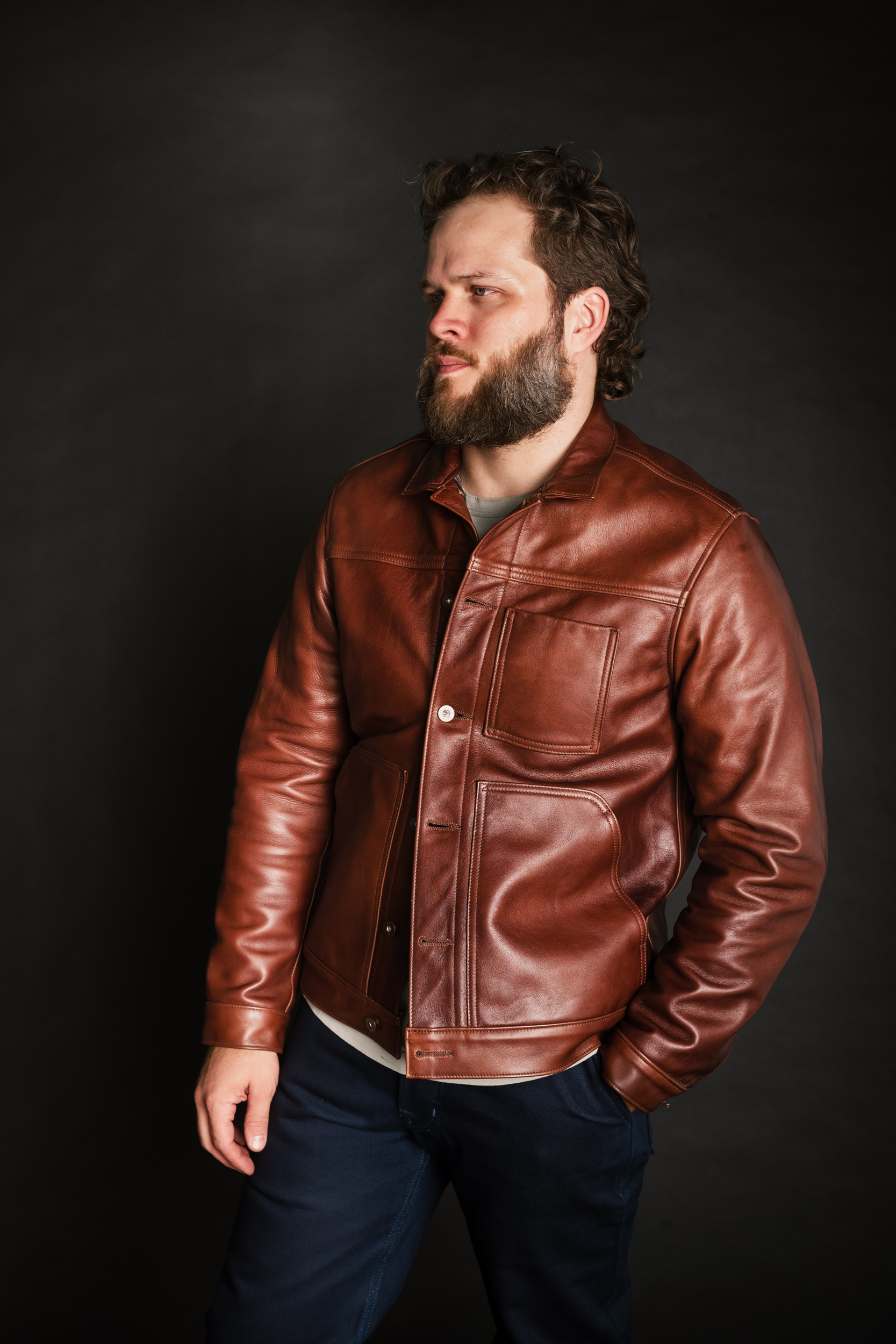 Wayman Jacket - Brown Italian Calfskin Leather