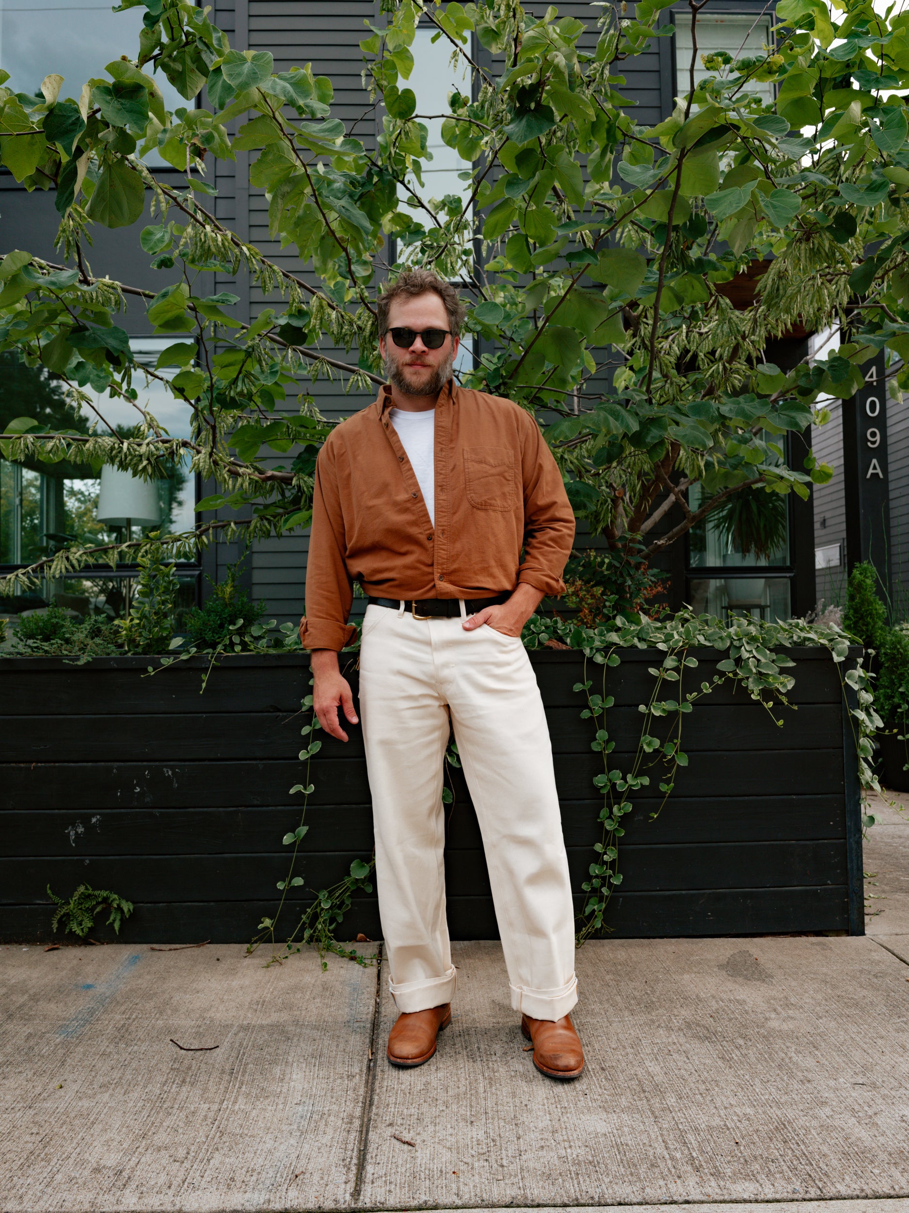 Holden Wide Leg- 11.25oz Ecru Selvedge - Cotton/Tencel