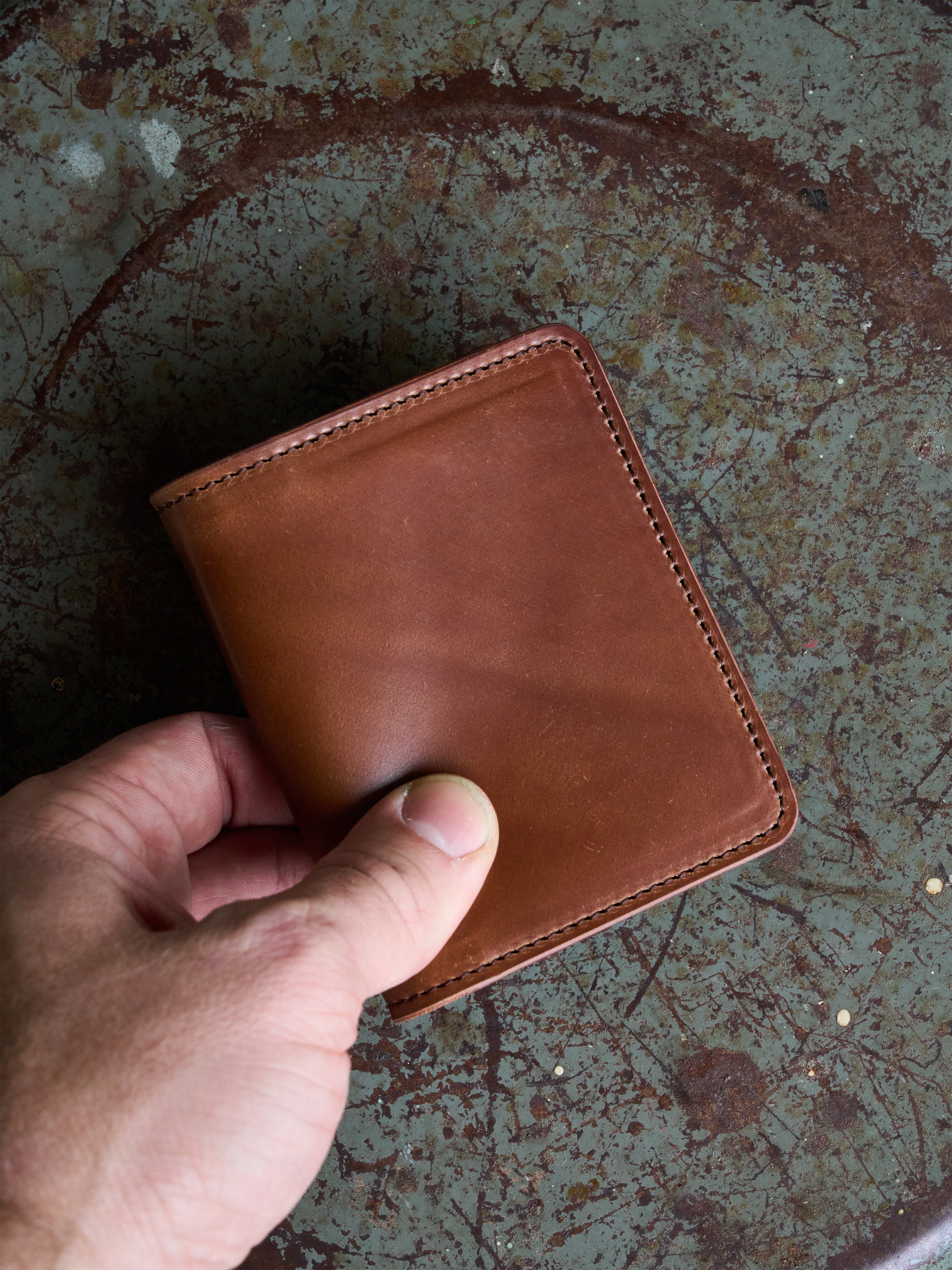 Miles Wallet - Horween Shell Cordovan - sample