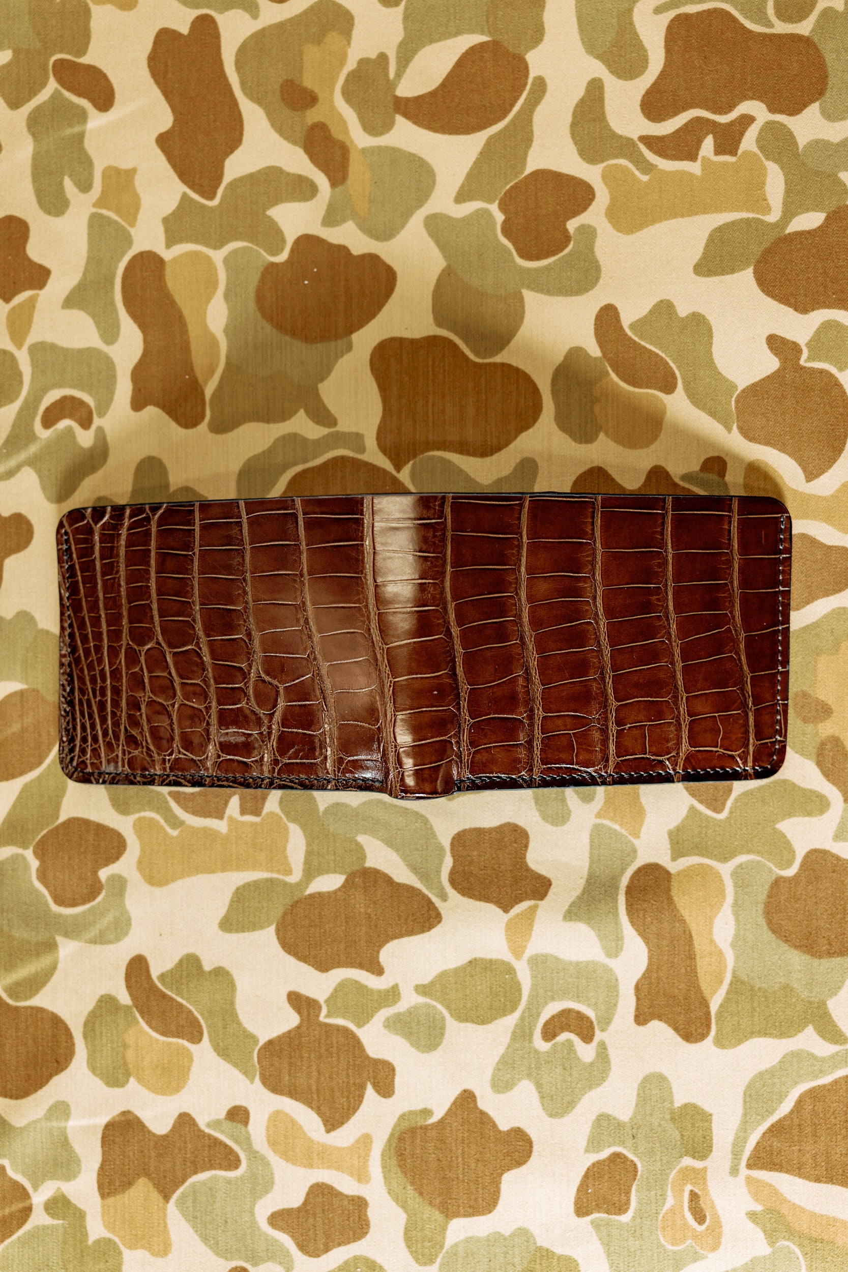 Klein Wallet -Graphite American Alligator / Italian Veg Tan interior - Tail Cut