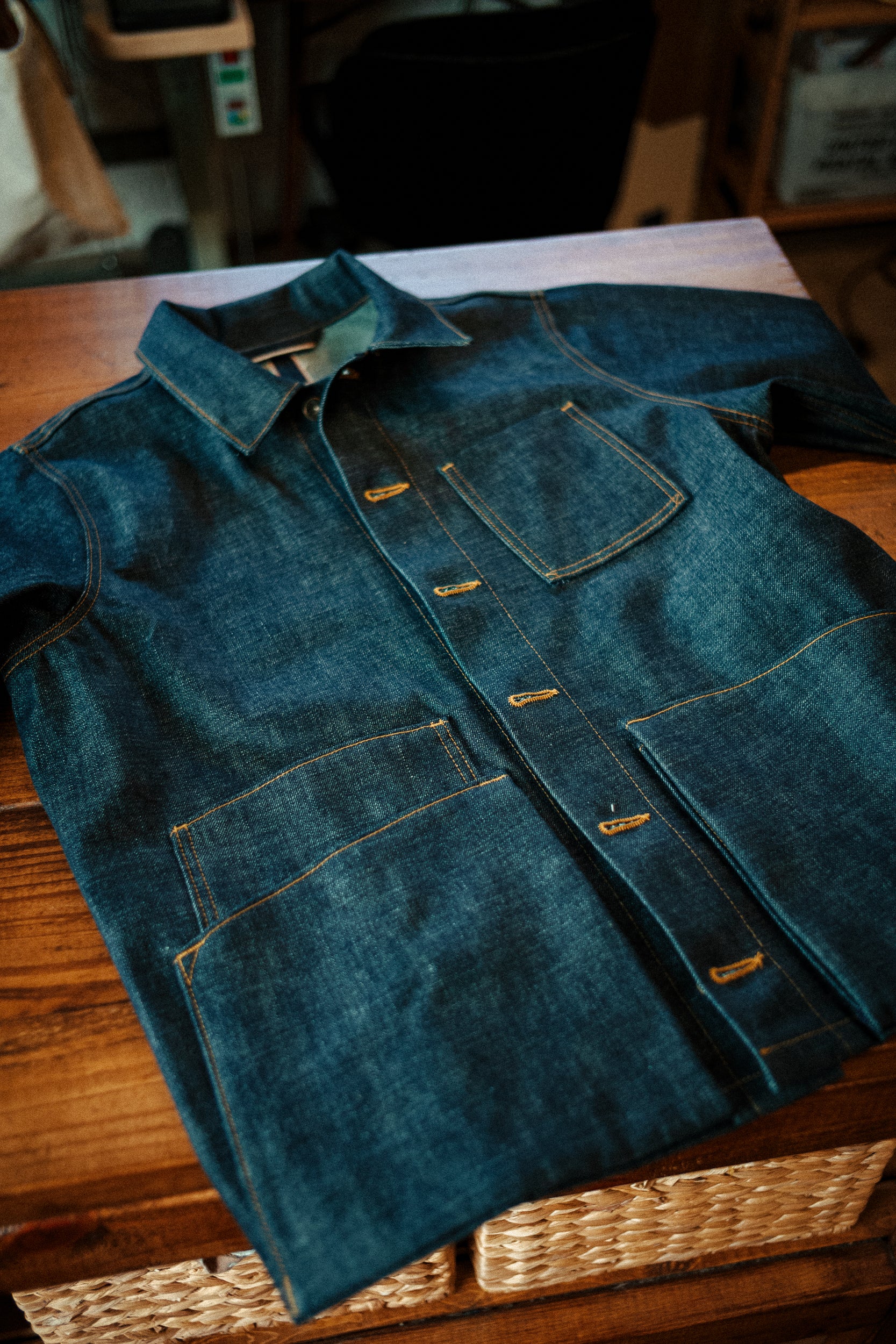 Amos Chore Coat - Rigid 15oz Japanese Selvedge Denim