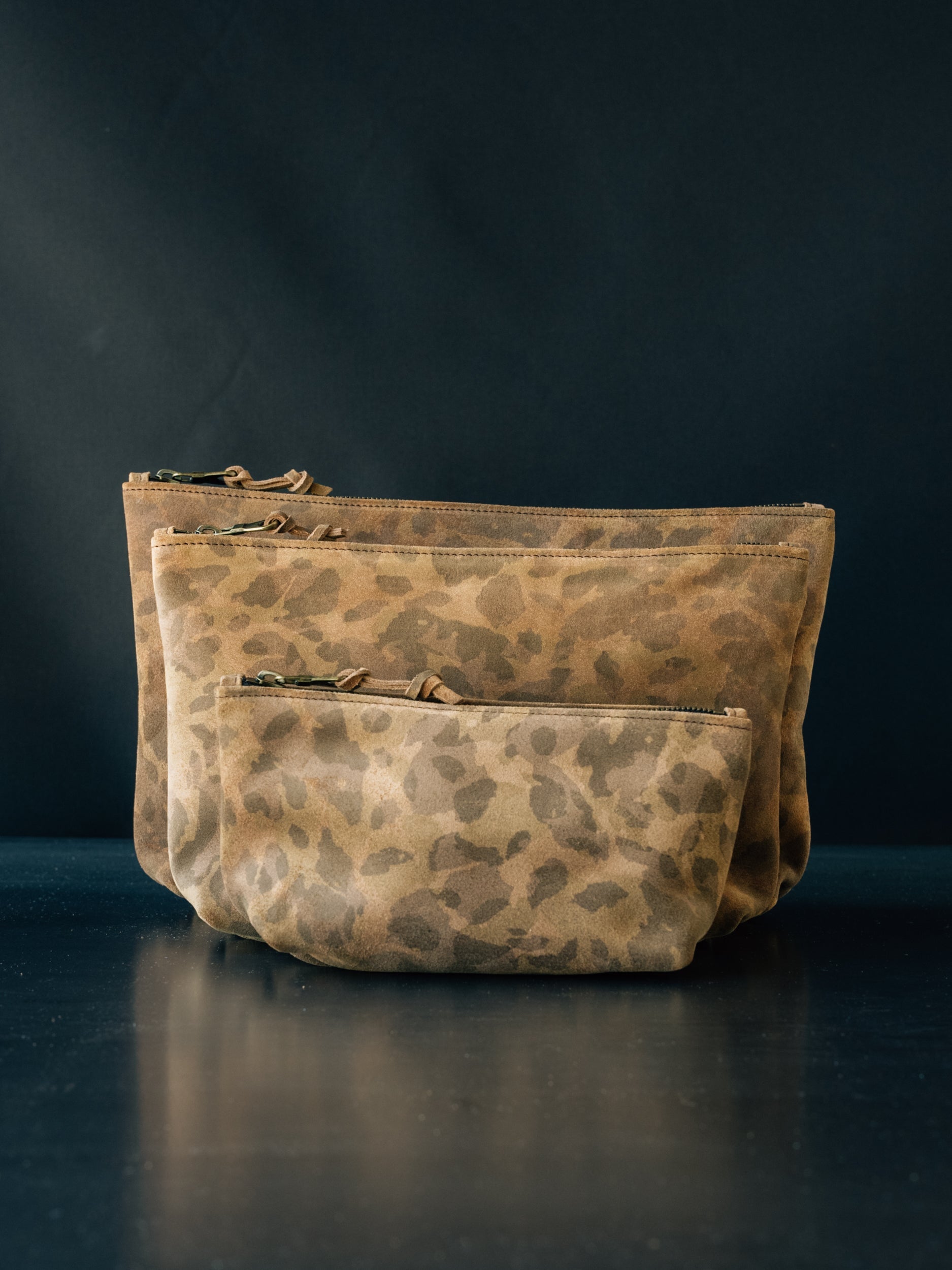 Dylan Zip Pouch - MEDIUM - Caravaggio Suede Camo - overstock
