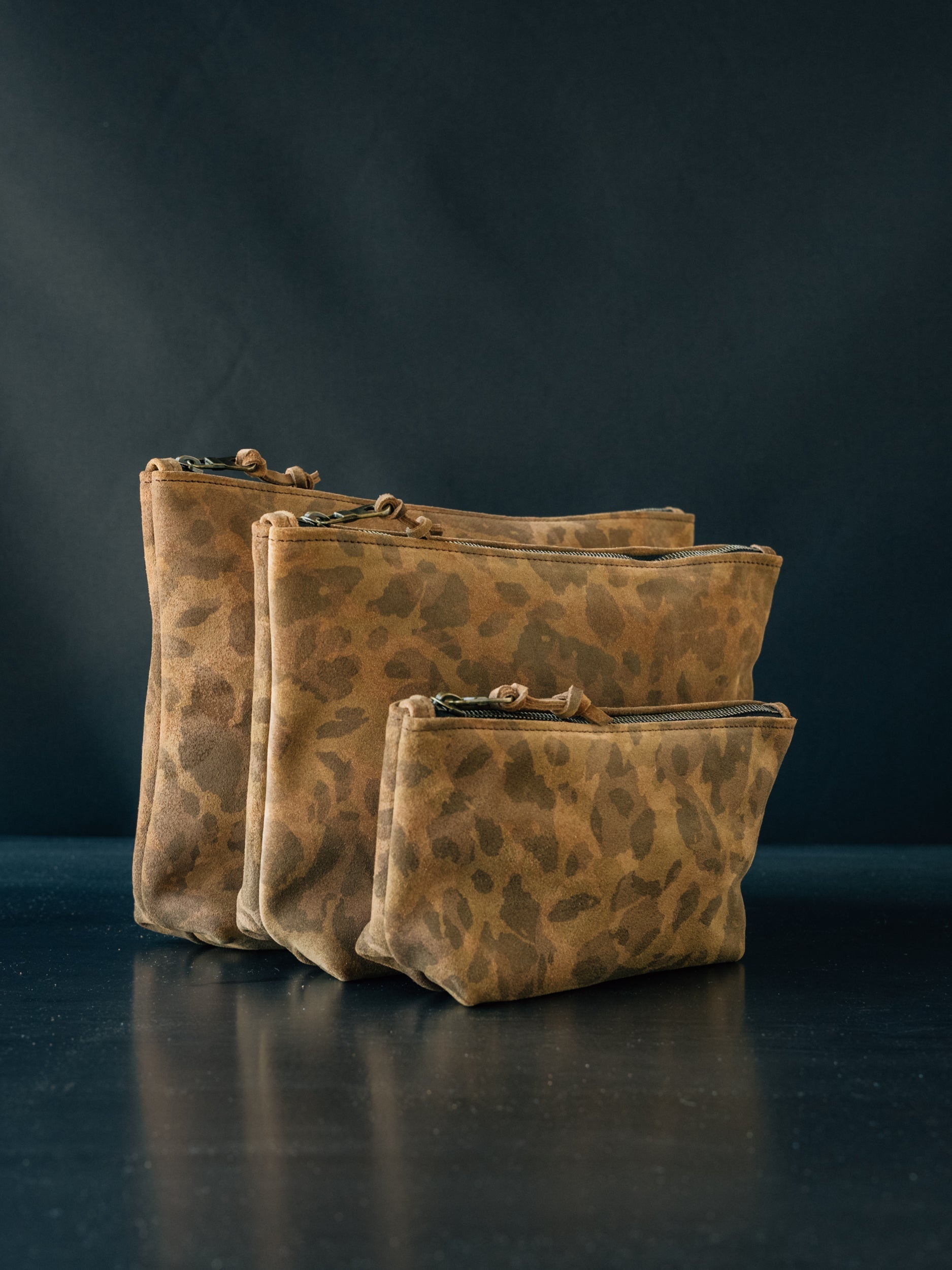 Dylan Zip Pouch - MEDIUM - Caravaggio Suede Camo - overstock