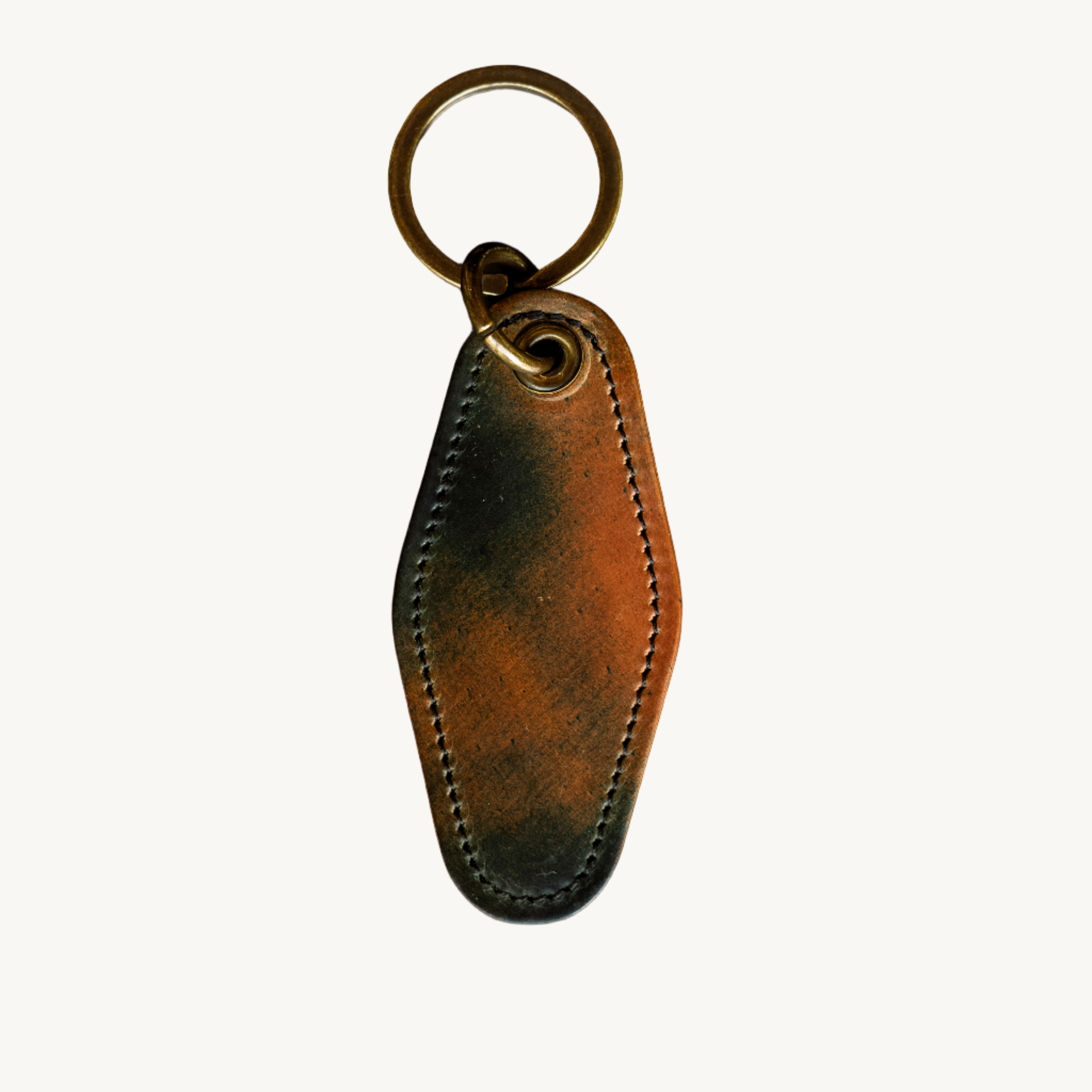 Motel Key Ring - Marbled Black Shell Cordovan
