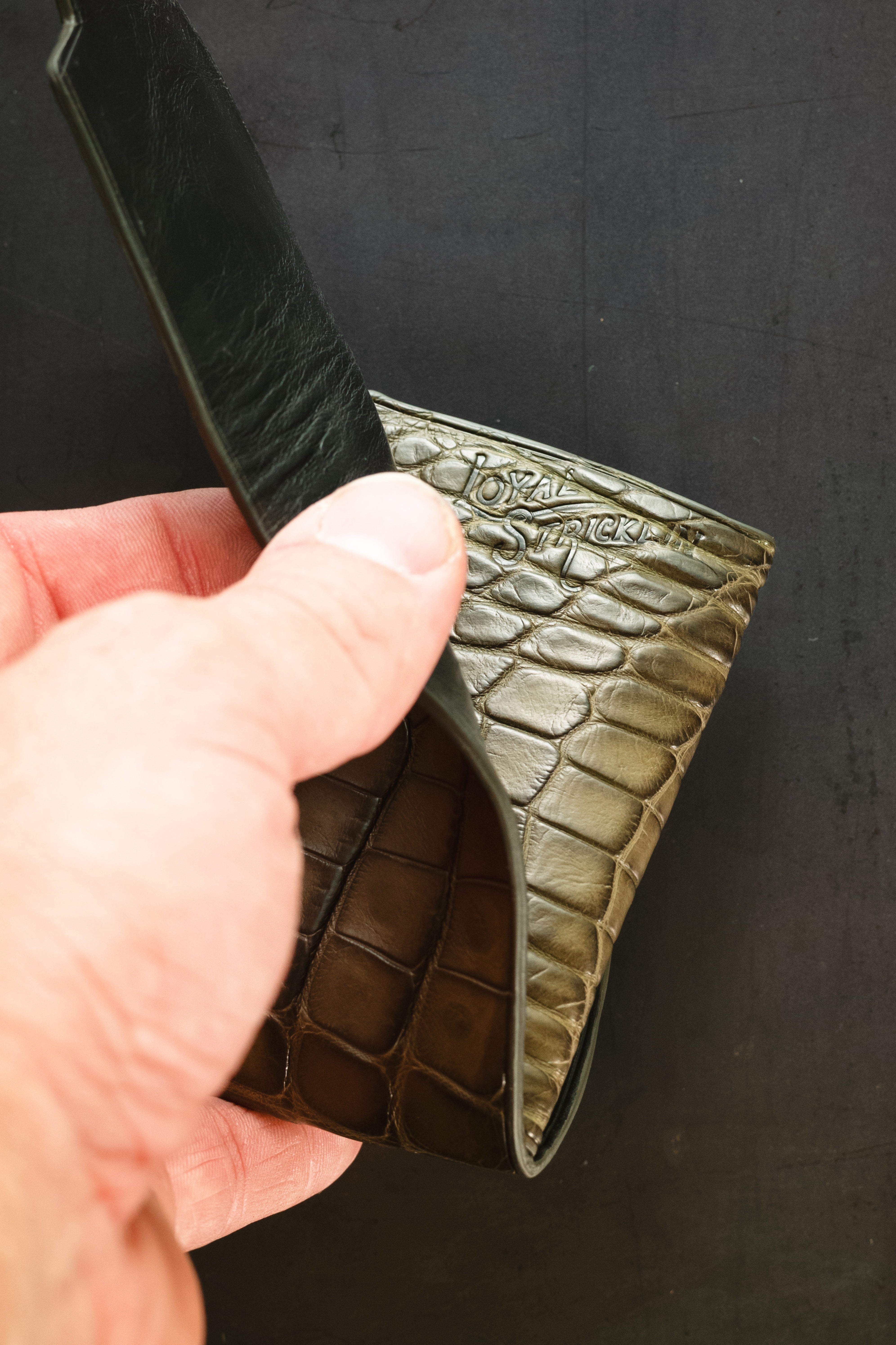 Johnny Slim - Loden Green American Alligator