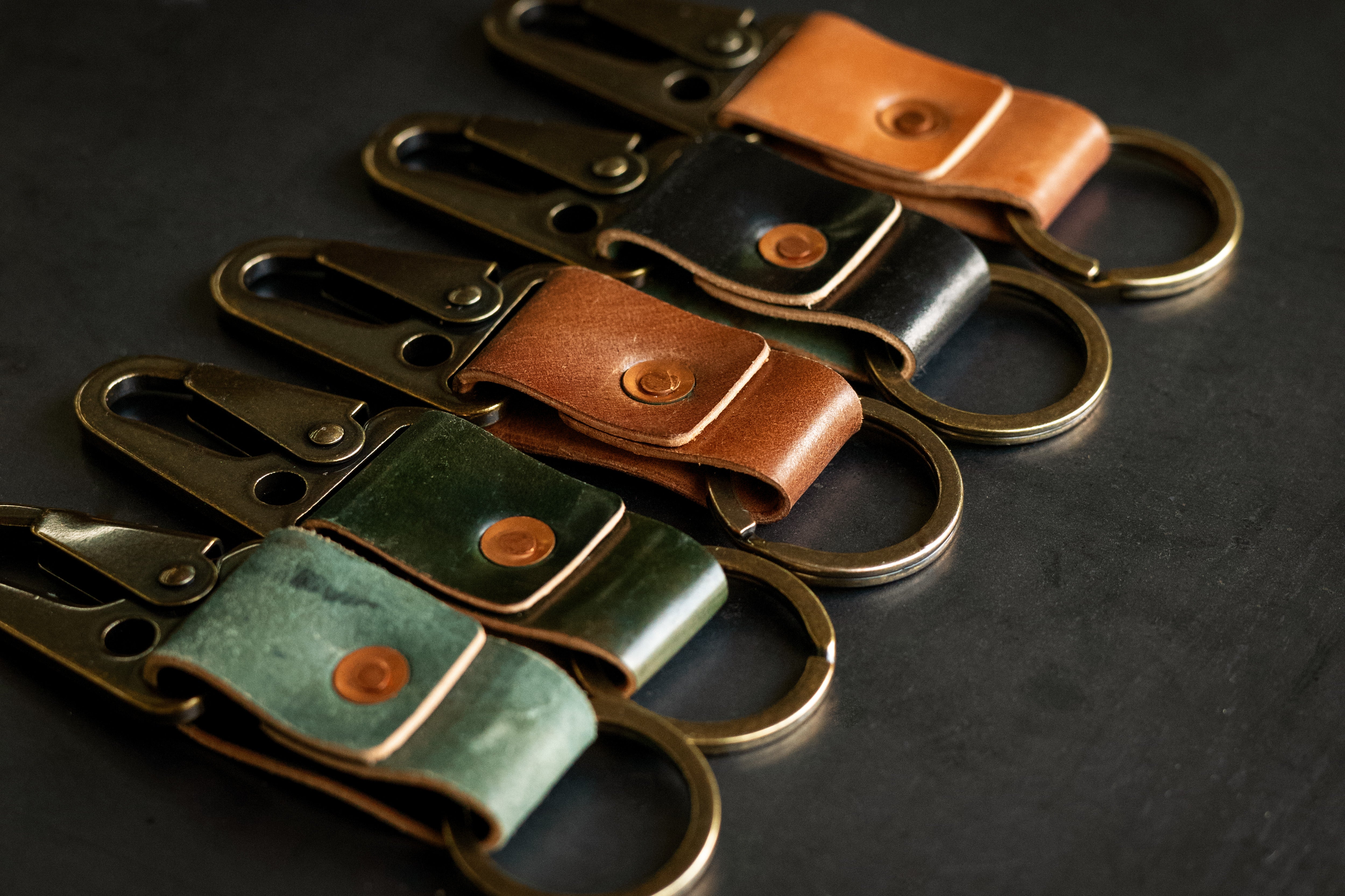 Key Clip - Marbled Shell Cordovan