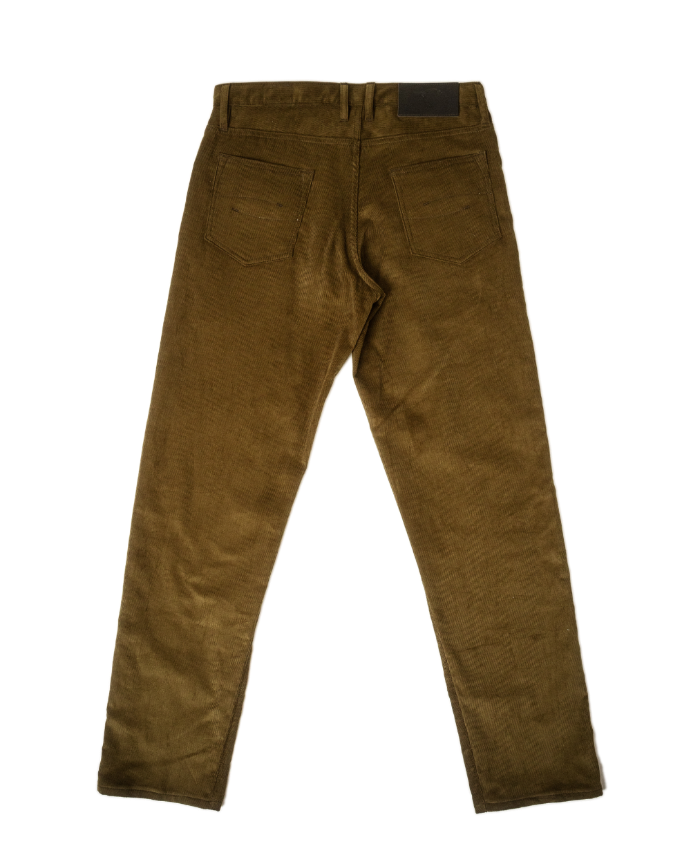 Brown corduroy pants on a white background