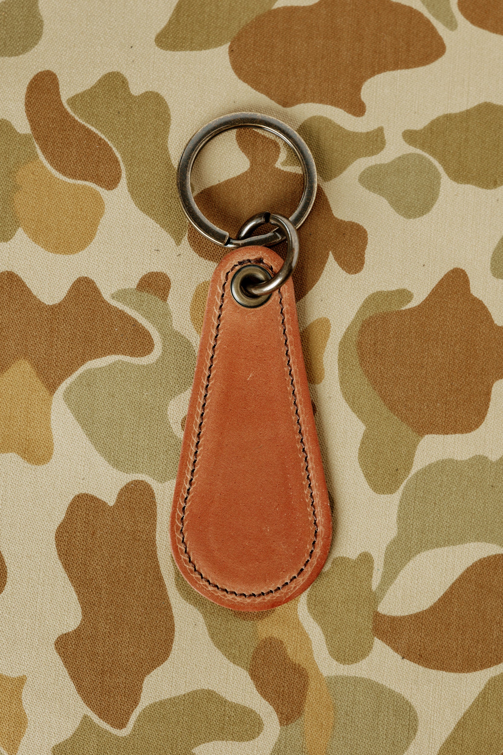 Tear Drop Key Ring - Natural Shell Cordovan