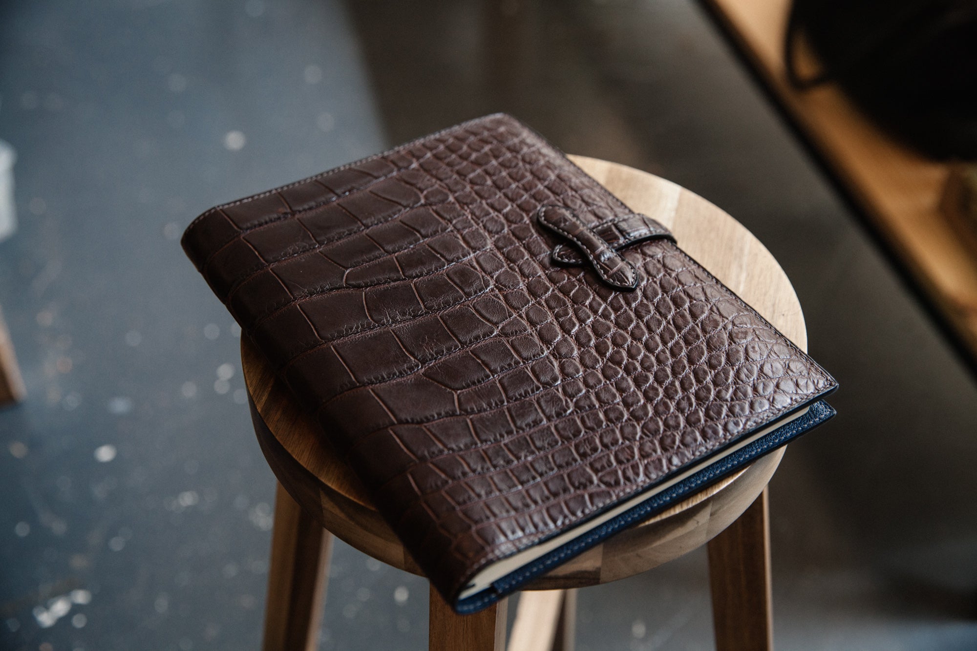 Matte Brown Alligator and French Chevre Moleskine Cover