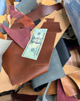 Leather Scraps - 5 lb MISC LEATHERS -  NO FREE SHIPPING ON THIS ITEM