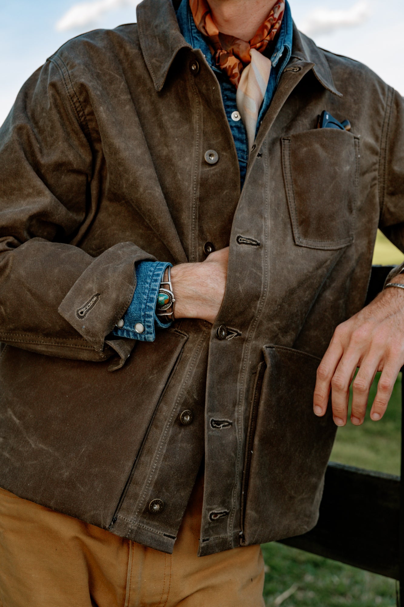 Amos Chore Coat - Dark Oak Waxed Canvas