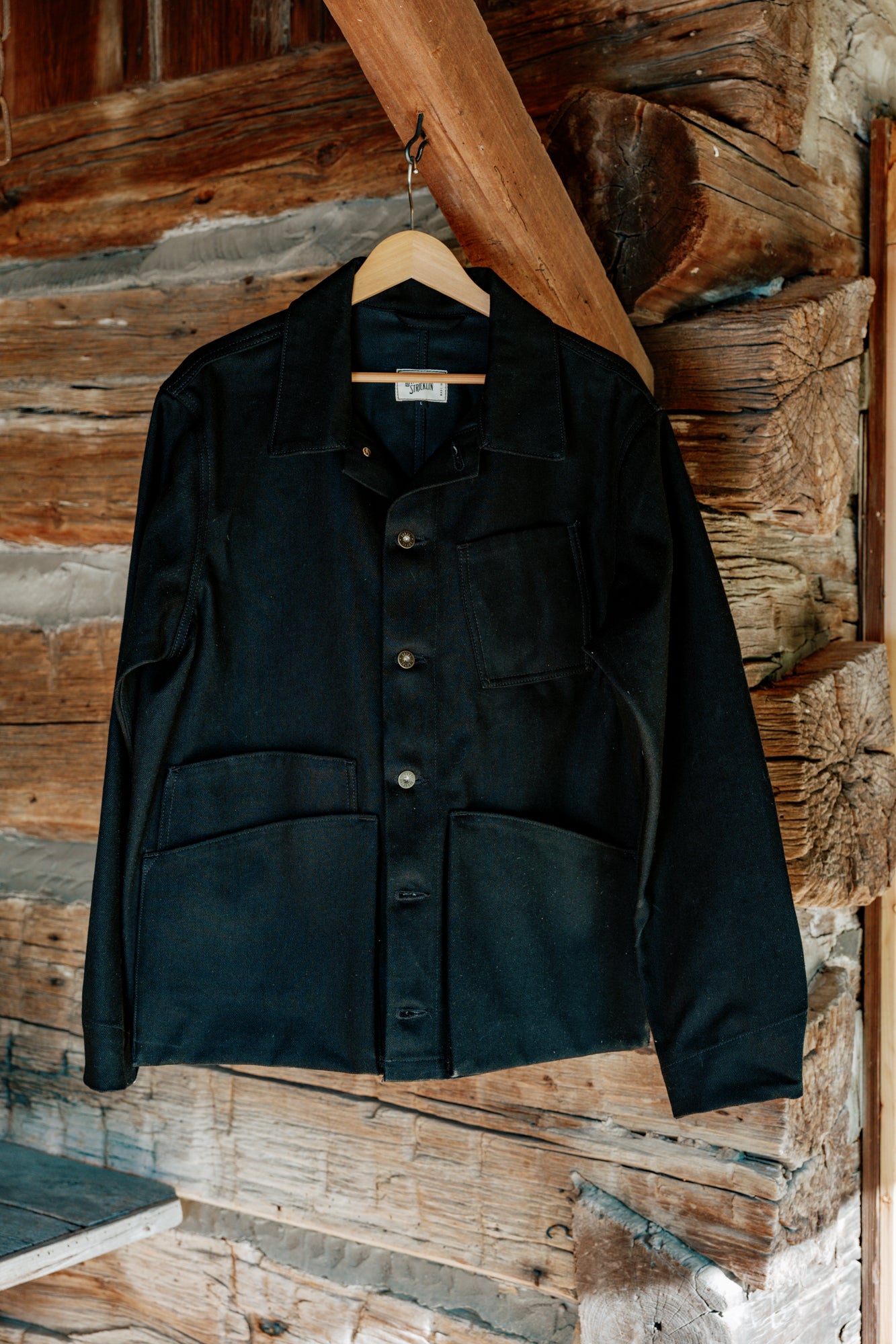 Amos Chore Coat - 13oz American Made Black Denim