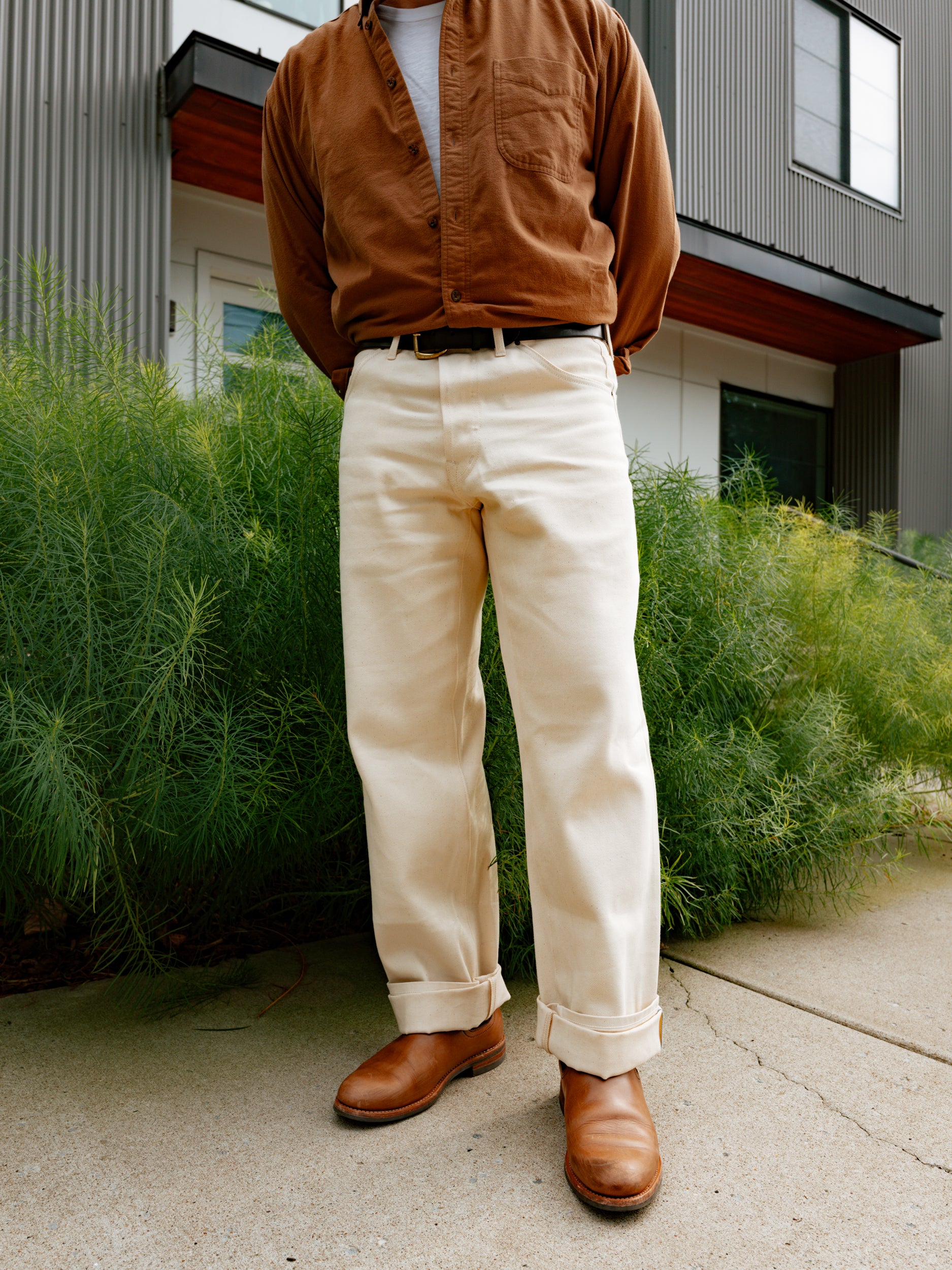 Holden Wide Leg- 11.25oz Ecru Selvedge - Cotton/Tencel