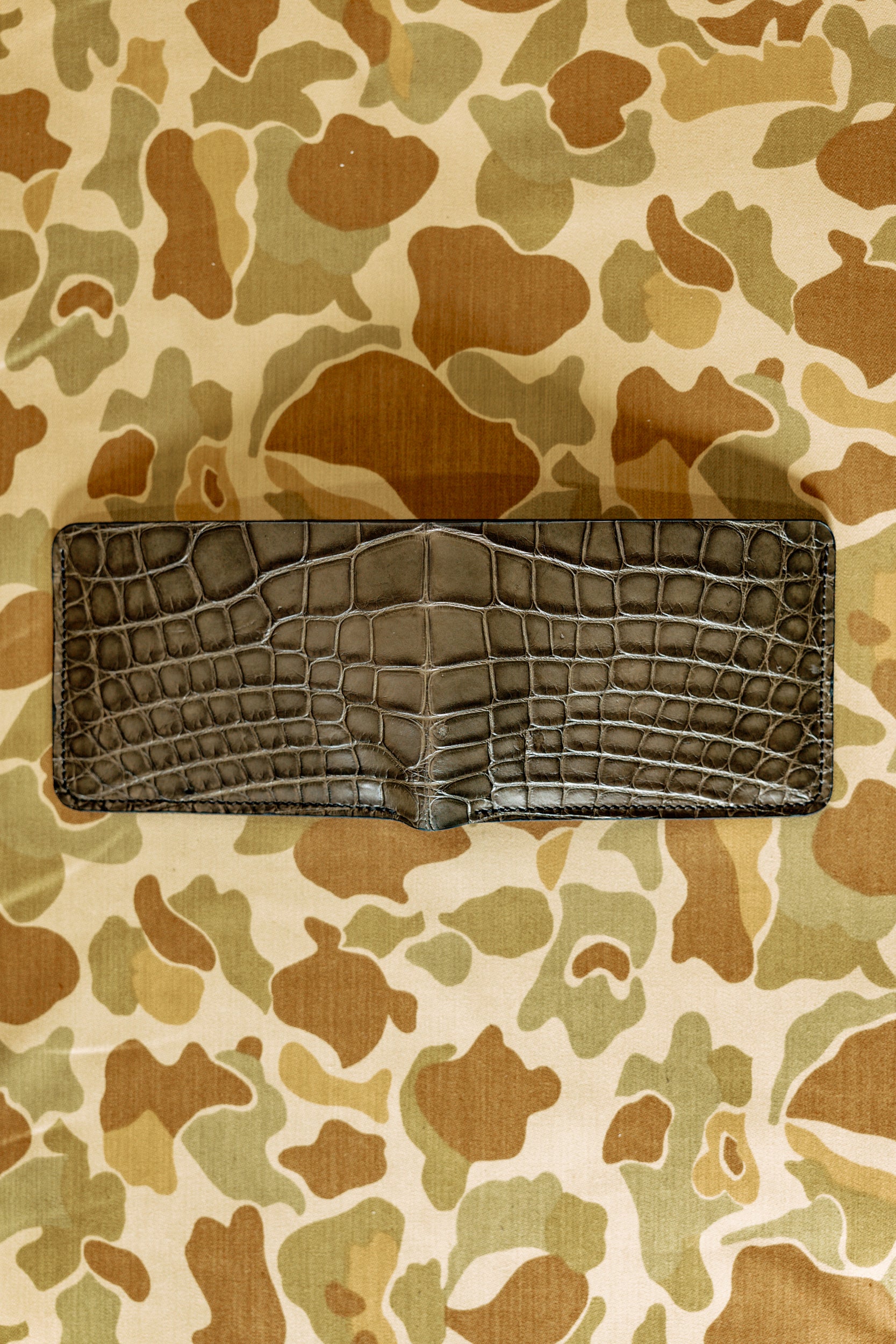 Klein Wallet - Loden Green Alligator / Kangaroo interior - Lower Belly Cut