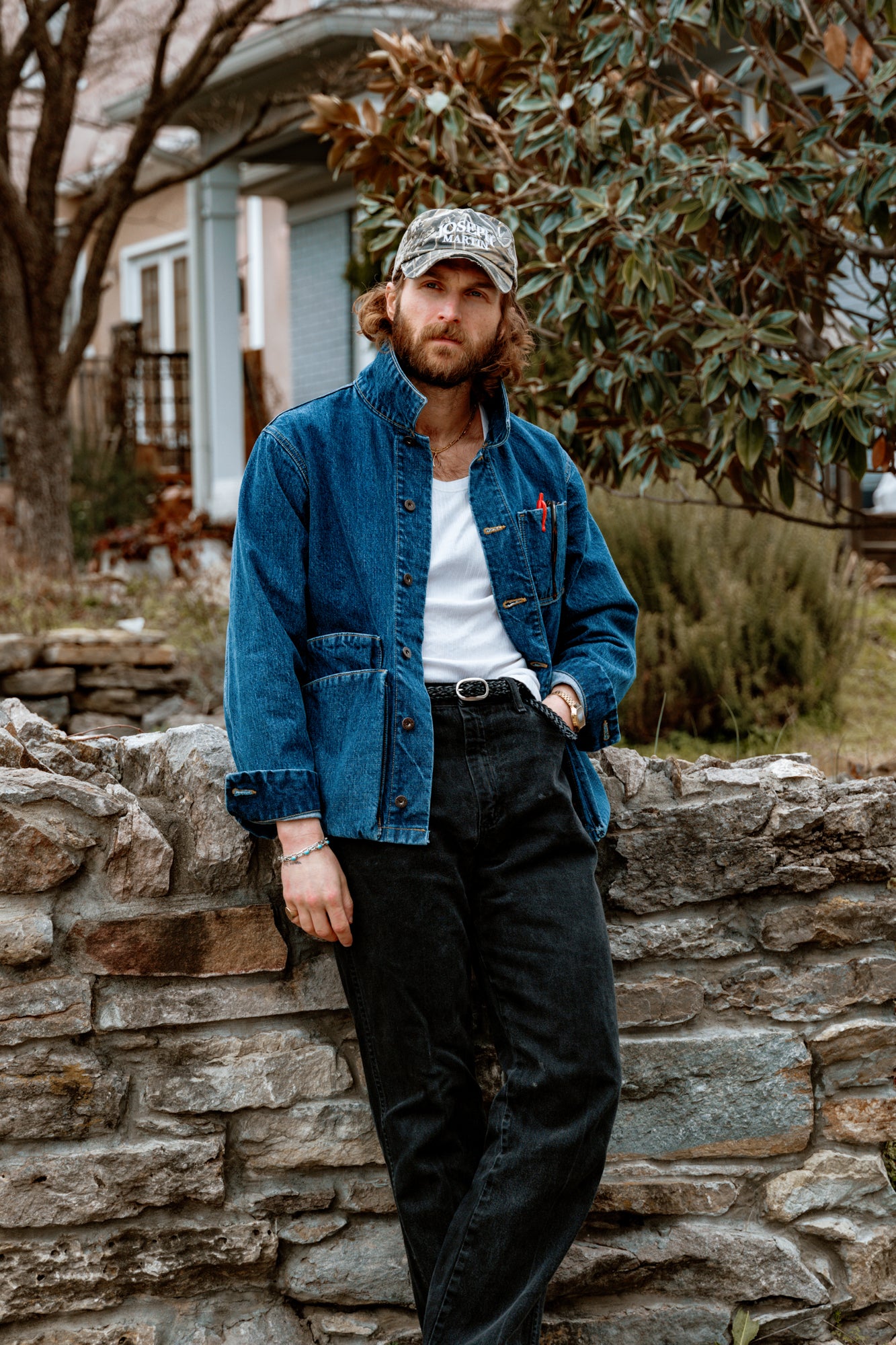 Amos Chore Coat - Stonewashed Japanese Denim