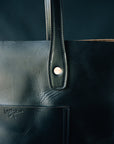 Julia Tote - Heavy Duty 6oz Horween Black Chromexcel - Sample