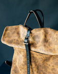 Leather Ruck Sack - Slouchy Caravaggio Camo Suede