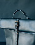 Leather Ruck Sack - Horween Dark Navy Tumbled Essex