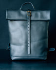 Leather Ruck Sack - Horween Dark Navy Tumbled Essex