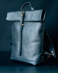 Leather Ruck Sack - Horween Dark Navy Tumbled Essex