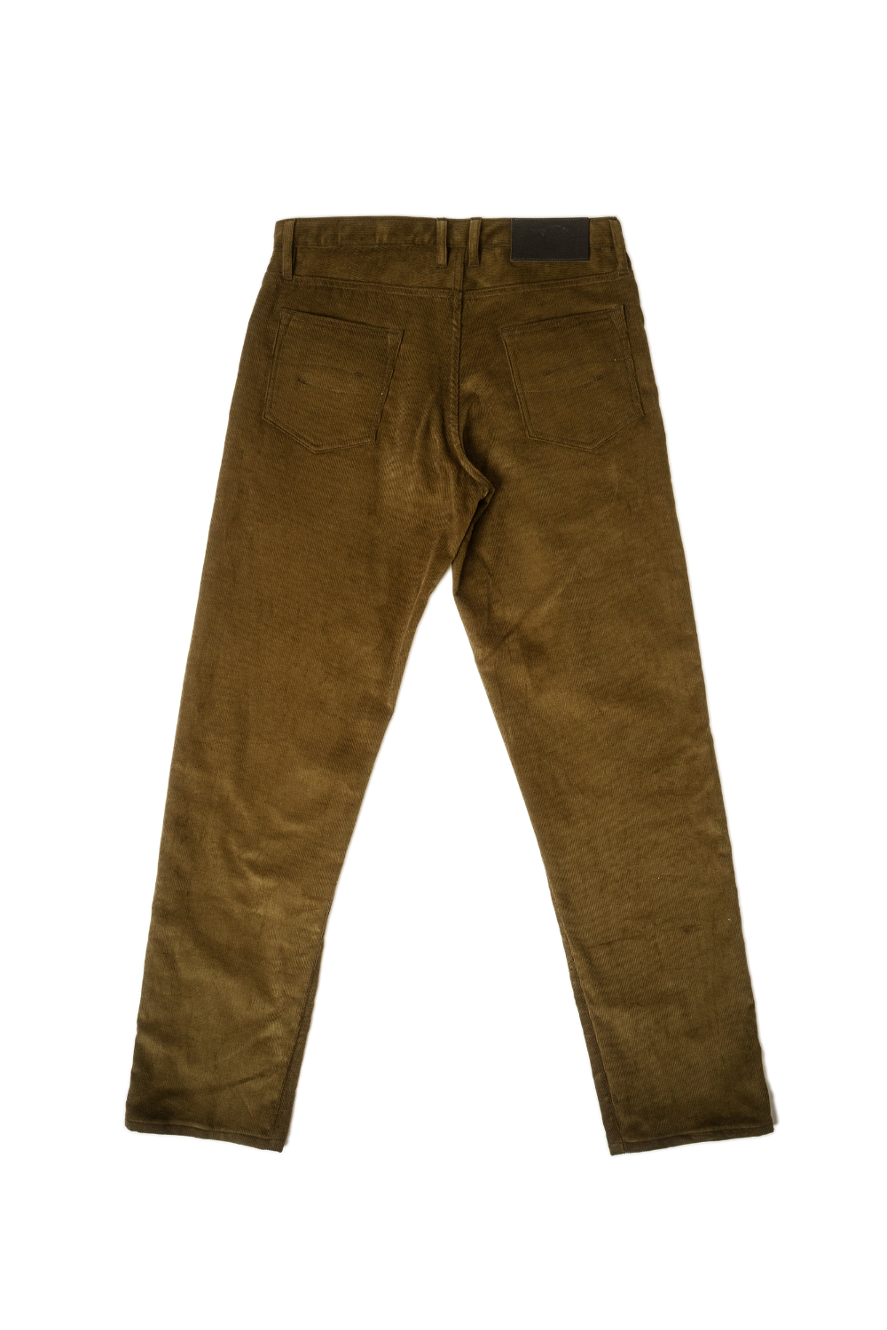 Brown corduroy pants on a white background