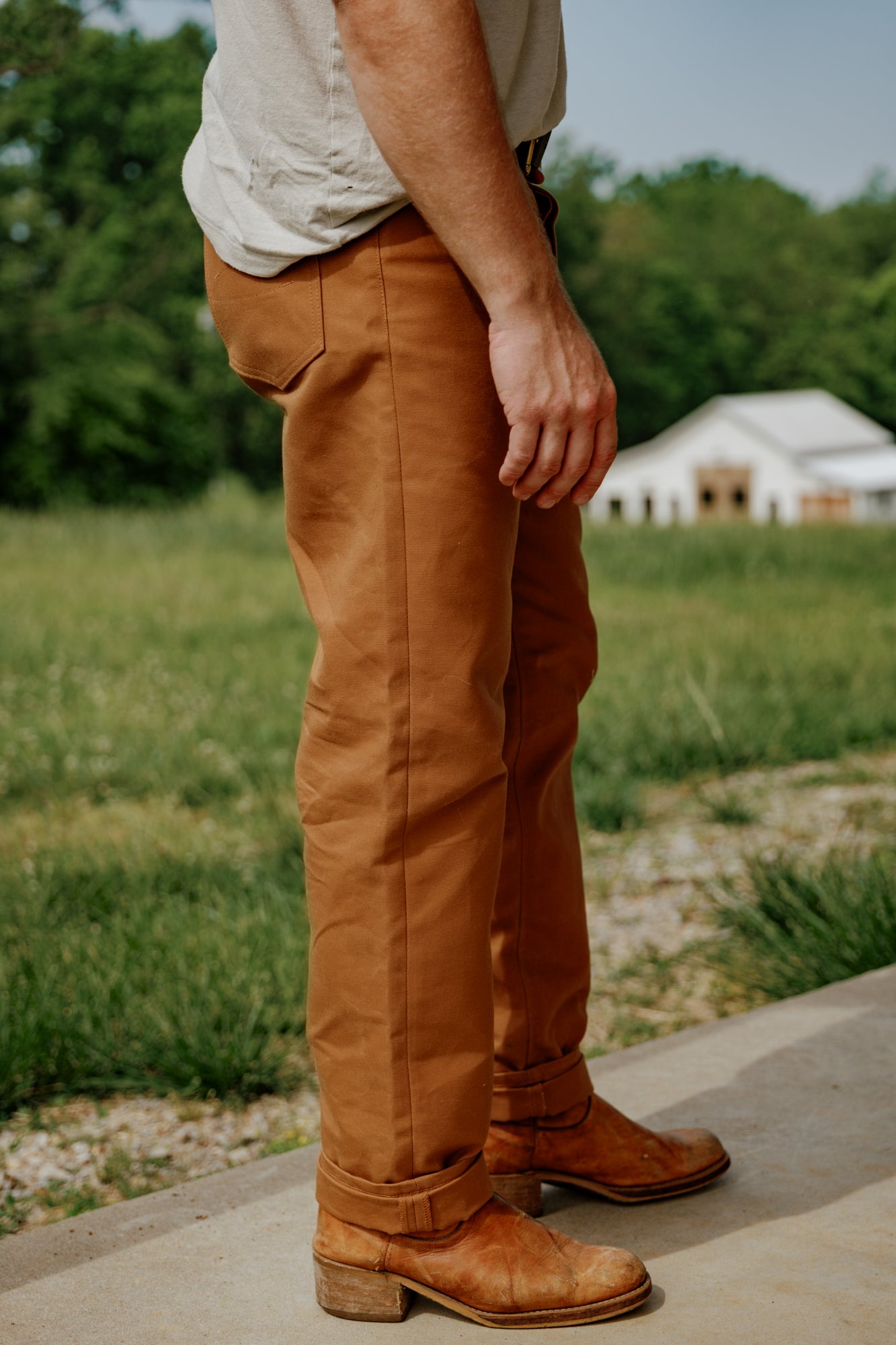 Stratton Straight Fit Jeans - 13oz Brown Duck Cloth