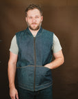 Ansel Vest - Rigid Vidalia Mills Selvedge Denim - Japanese Wool Liner - One Off - Large